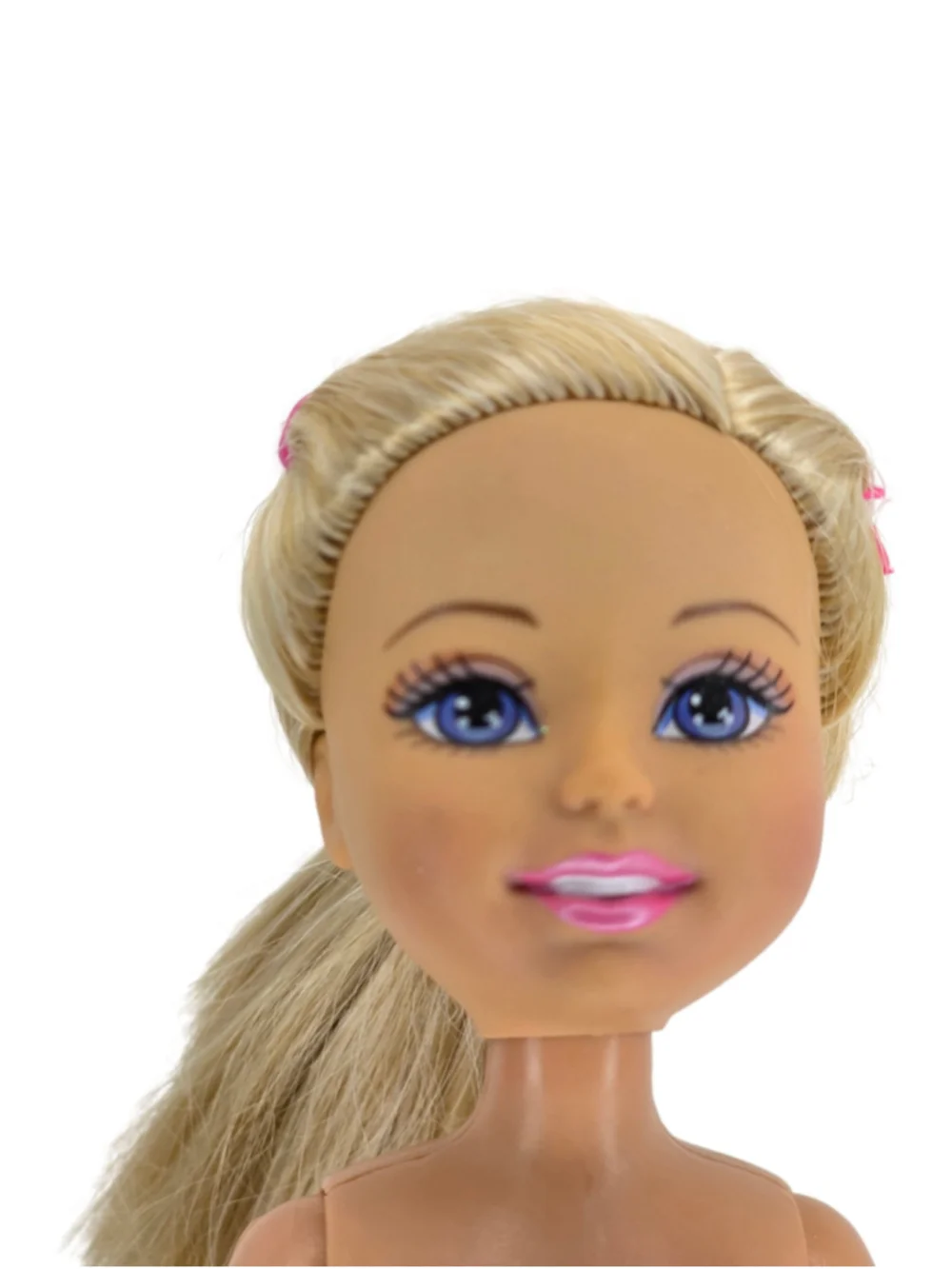 Vintage 2004 Mattel Barbie Hairtastic Doll Blonde Hair Purple Dress, Articulated